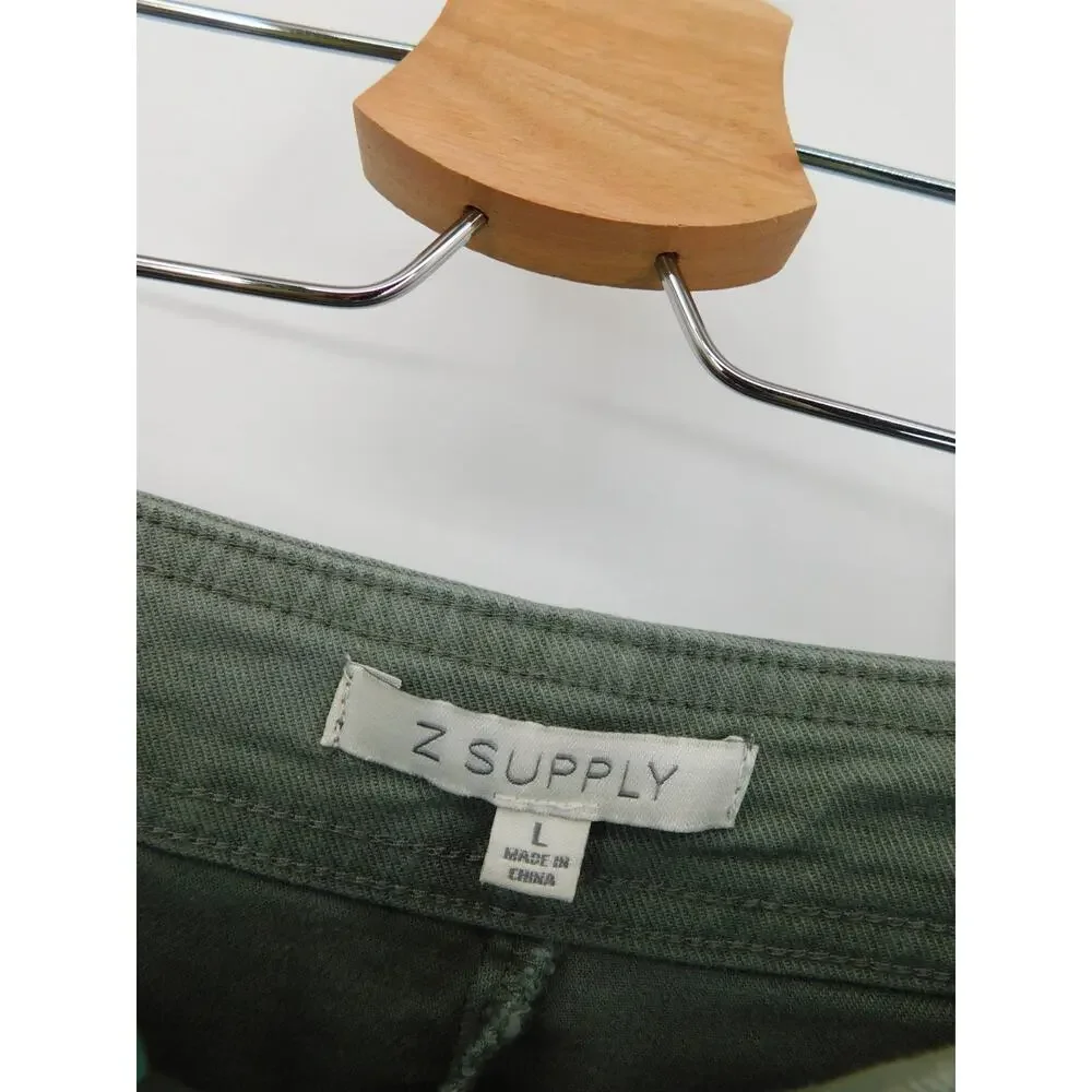 Z Supply Women's Green High Waist Twill Cotton Ankle Noah Cargo Pant Size‎ Large - Picture 4 of 6